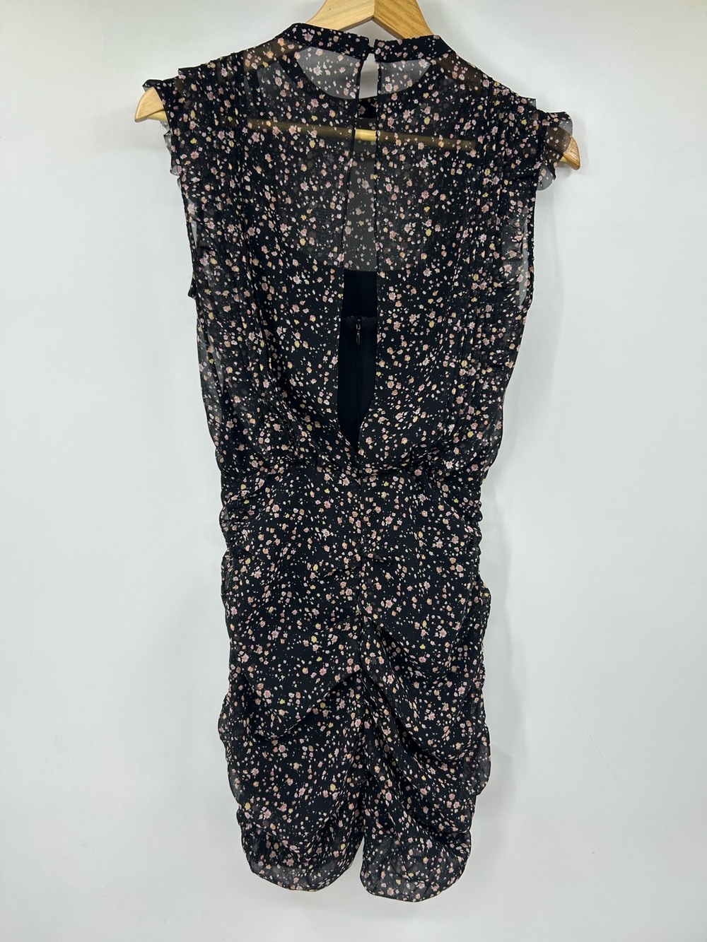 All Saints Black Floral Sleeveless Dress Size 0 - Picture 6 of 12